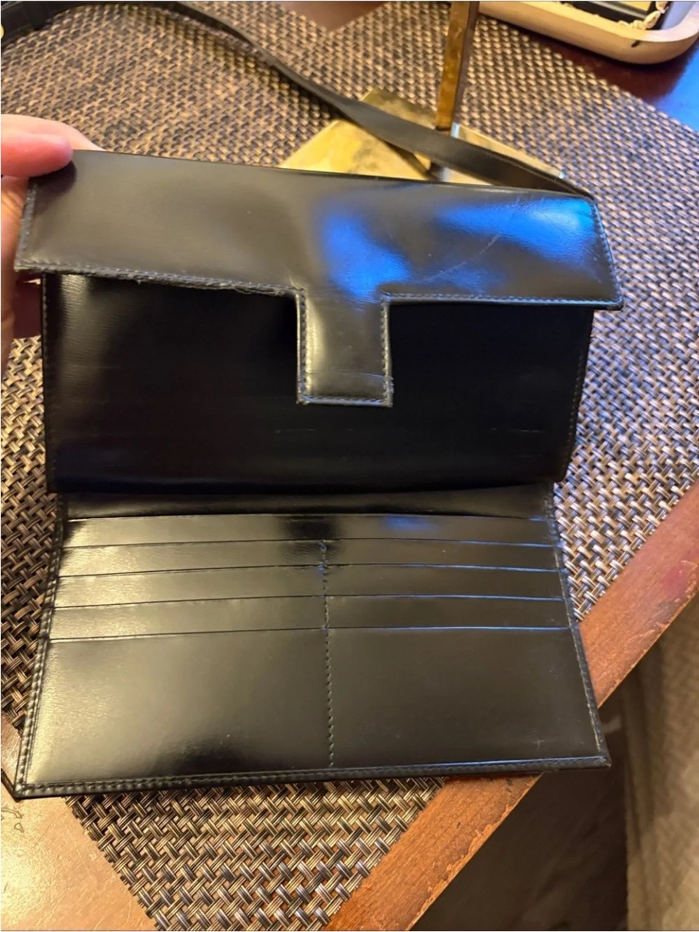 Celine Black Horse Carriage Leather Shoulder Bag with adjustable strap